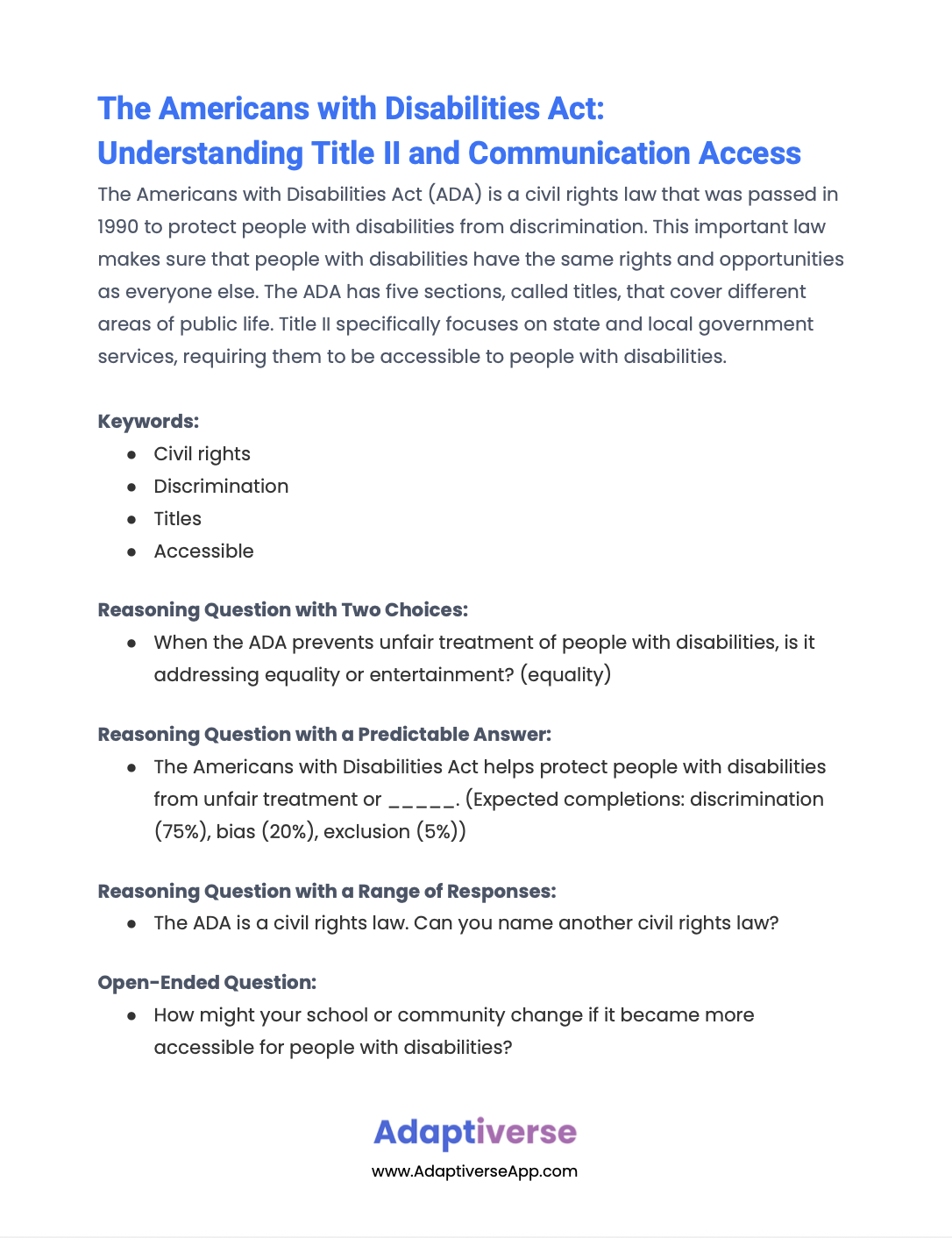 Adaptiverse is proud to support the Americans with Disabilities Act ...